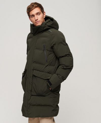 Hooded longline padded jacket 