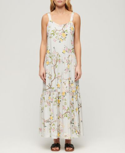 Woven tiered maxi dress