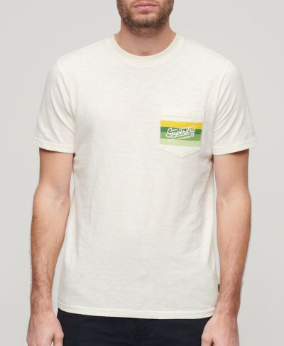 სუპერდრაი მაისური Cali striped logo t shirt