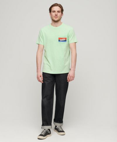 სუპერდრაი მაისური Cali striped logo t shirt 