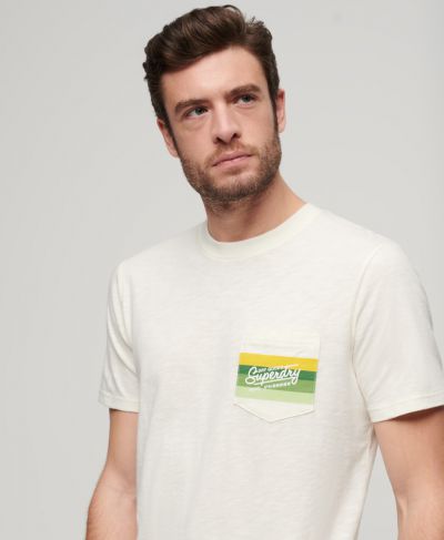 სუპერდრაი მაისური Cali striped logo t shirt