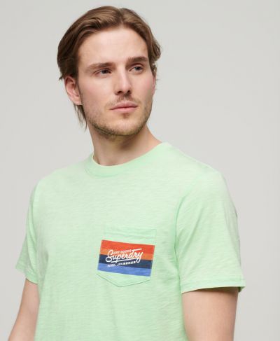 სუპერდრაი მაისური Cali striped logo t shirt 