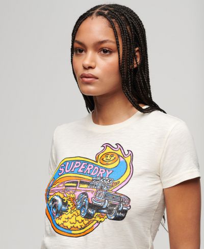 Neon motor graphic fitted tee