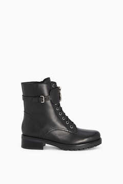 Fly lace-up biker boots