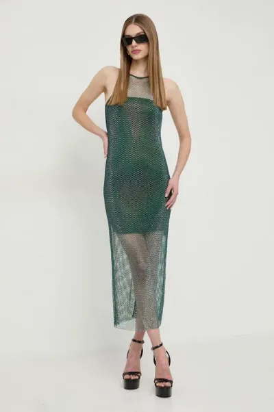 Sleeveless rhinestone mesh dress 