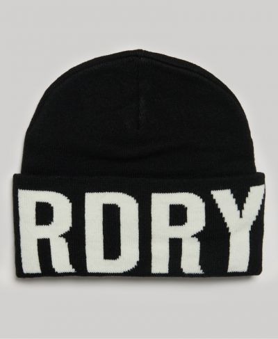 Branded knitted beanie hat