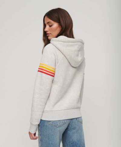 Rainbow stripe logo hoodie