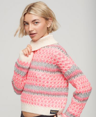 Roll neck crop knit